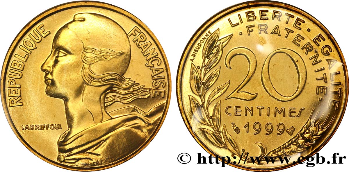 20 centimes Marianne 1999 Pessac F.156/43 MS68 