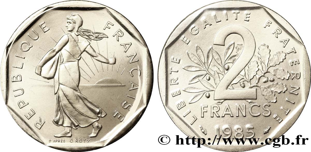 2 francs Semeuse, nickel 1985 Pessac F.272/9 MS68 