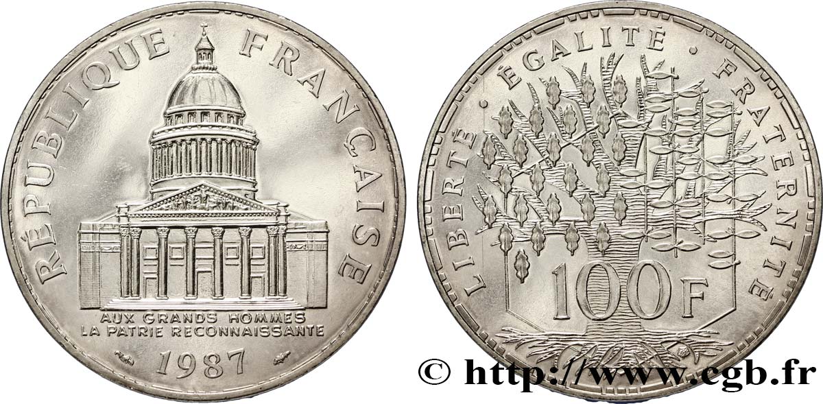 100 francs Panthéon 1987  F.451/7 MS64 