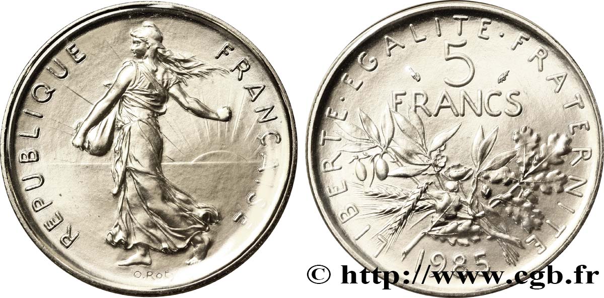 5 francs Semeuse, nickel 1985 Pessac F.341/17 MS70 