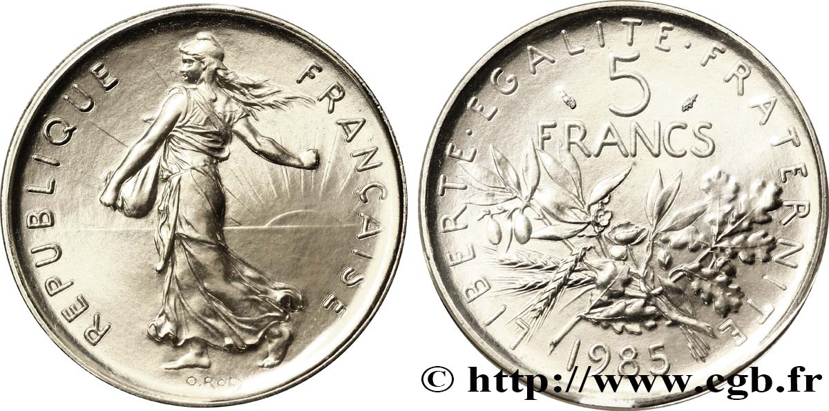 5 francs Semeuse, nickel 1985 Pessac F.341/17 ST70 