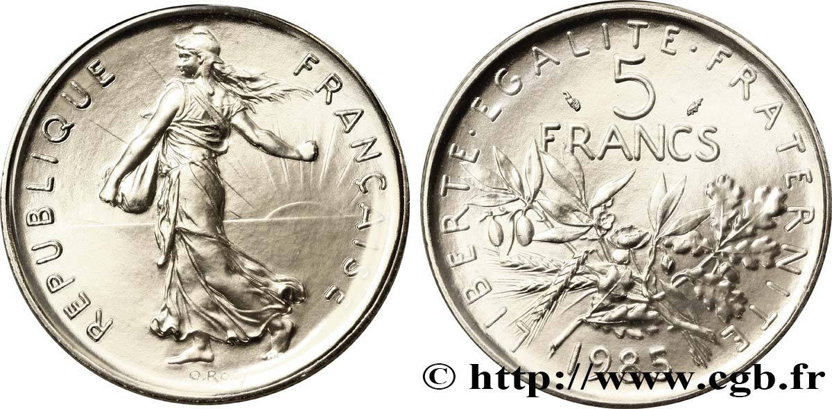 5 francs Semeuse, nickel 1985 Pessac F.341/17 ST70 