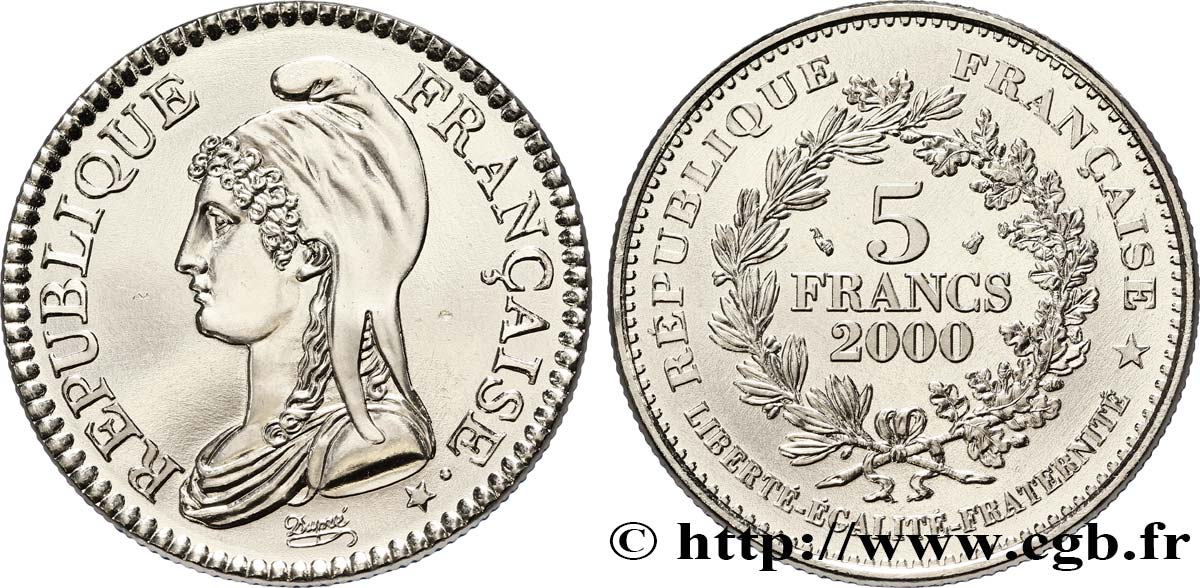 5 francs La Liberté de Dupré 2000 Paris F9.353/1 MS68 