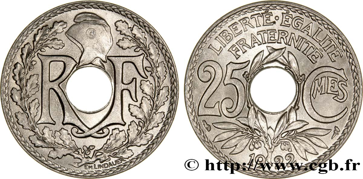 25 centimes Lindauer 1922  F.171/6 MS63 