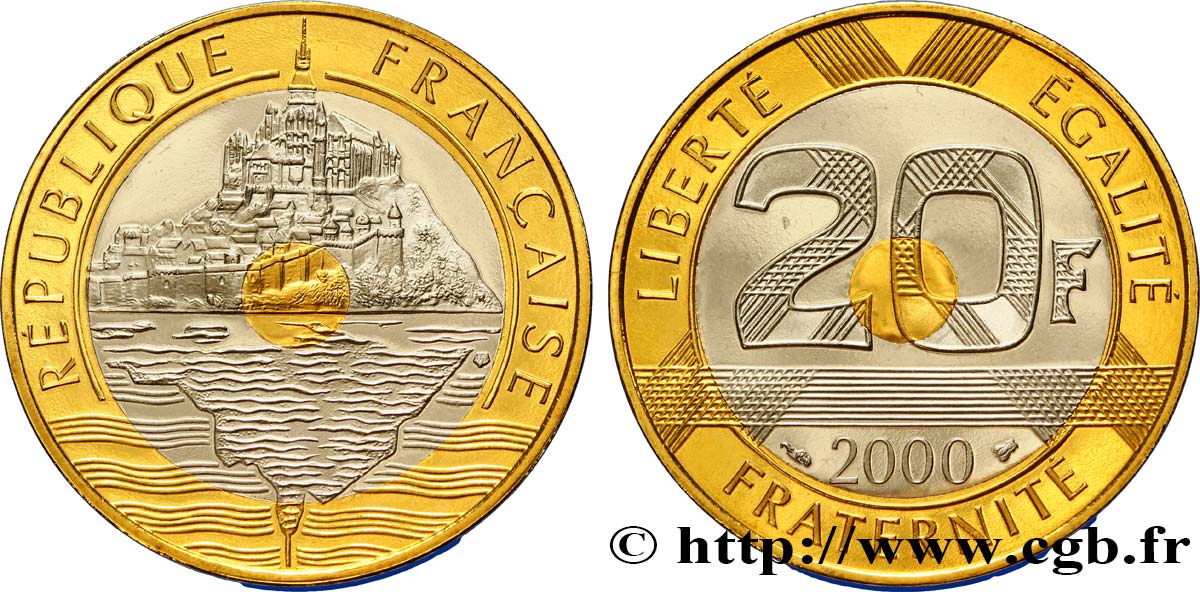 20 francs Mont Saint-Michel, BE (Belle Épreuve) 2000 Pessac F.403/16 var. FDC67 