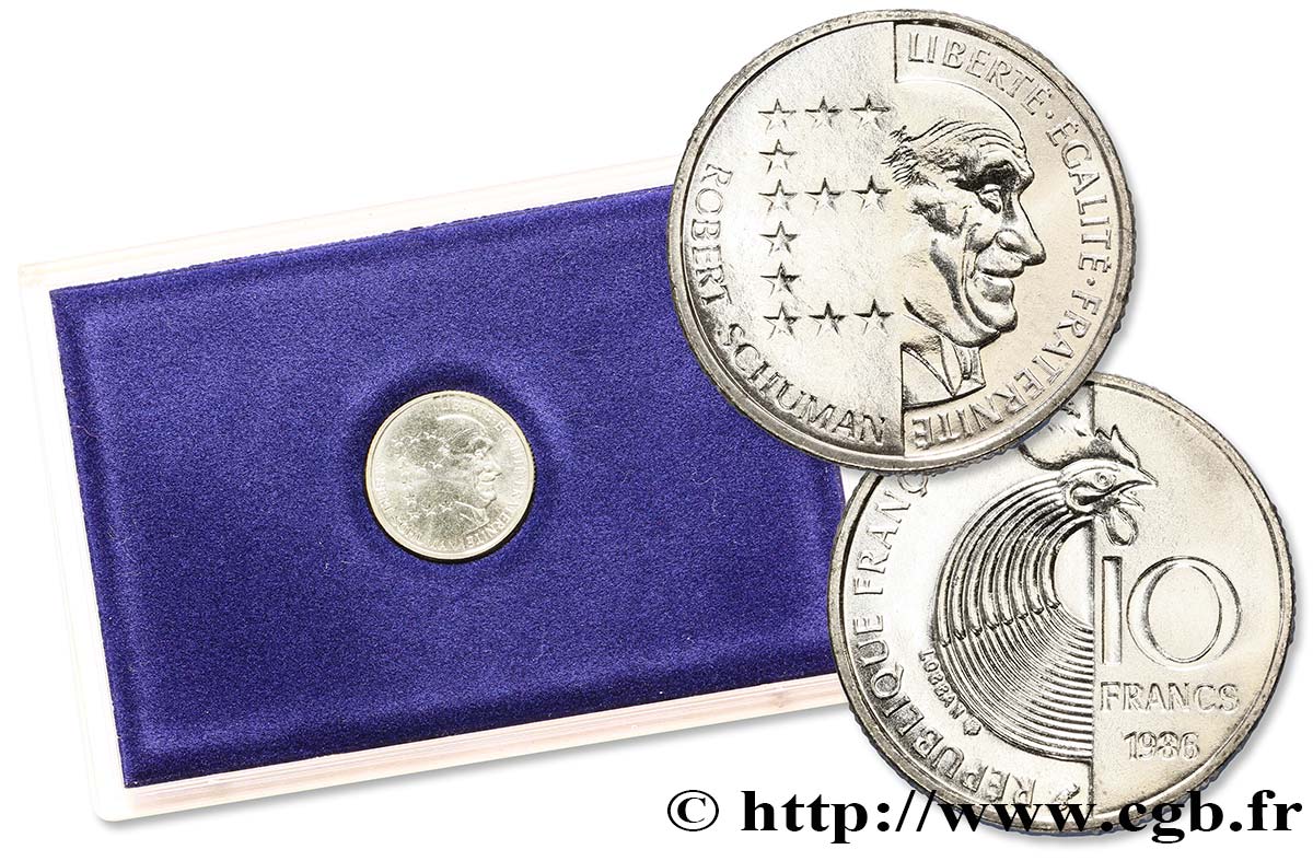 Brillant Universel 10 francs Robert Schuman 1986 Paris F.374/2 var. MS70 