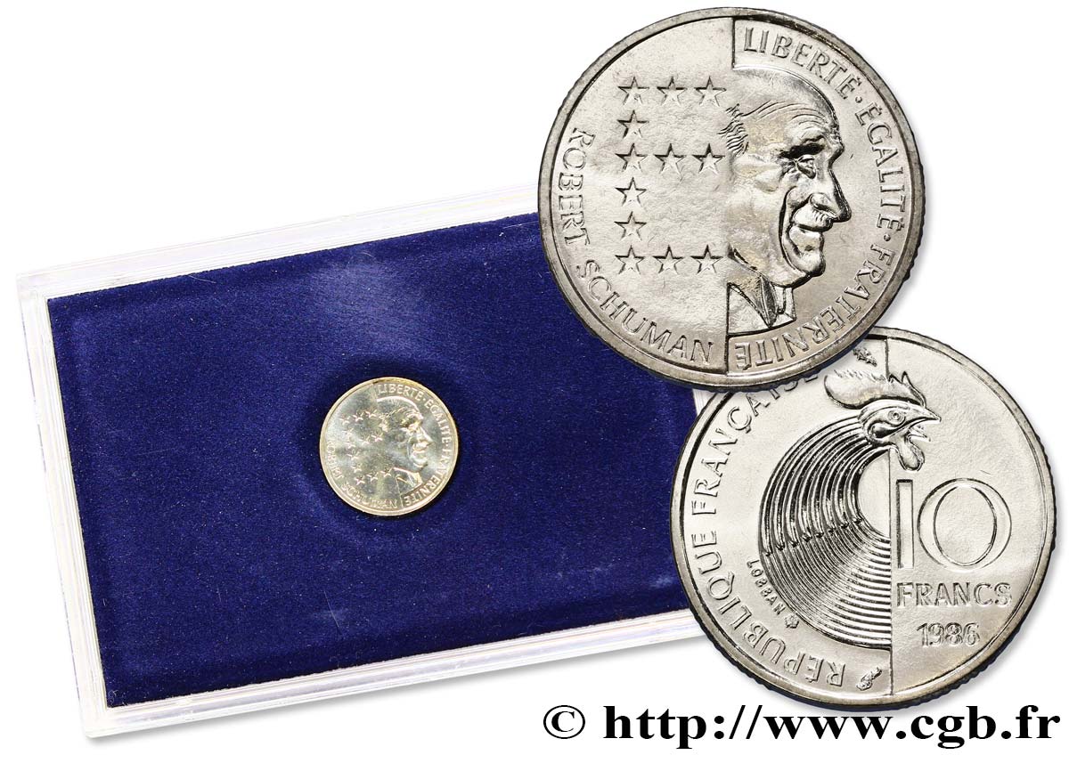 Brillant Universel 10 francs Robert Schuman 1986 Paris F.374/2 var. MS70 