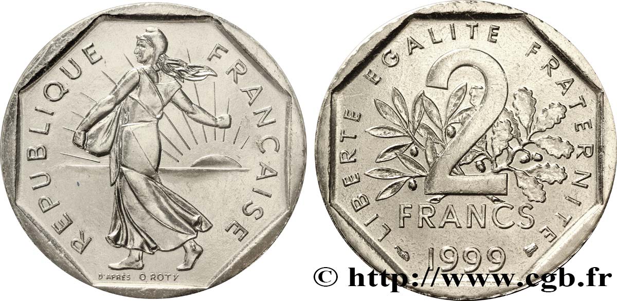 2 francs Semeuse, nickel 1999 Pessac F.272/27 FDC70 