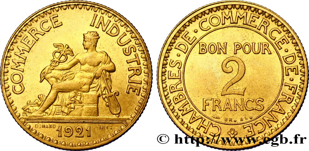2 francs Chambres de Commerce 1921  F.267/3 SPL60 