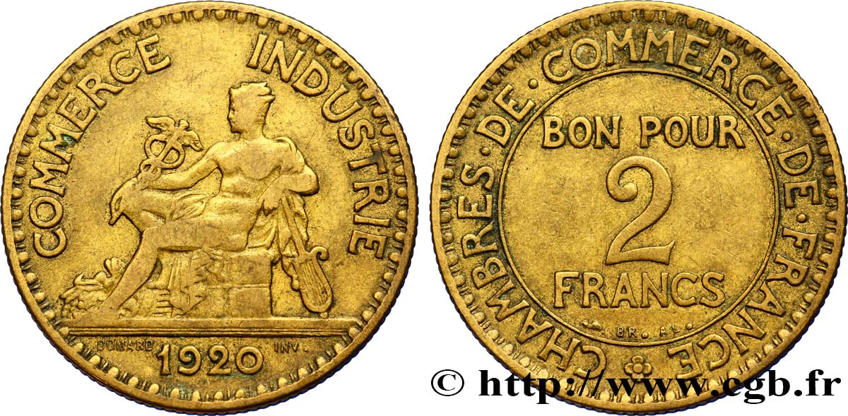 2 francs Chambres de Commerce 1920  F.267/2 XF48 