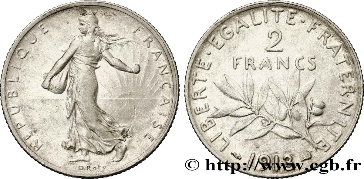 2 francs Semeuse 1913  F.266/14 MBC50 