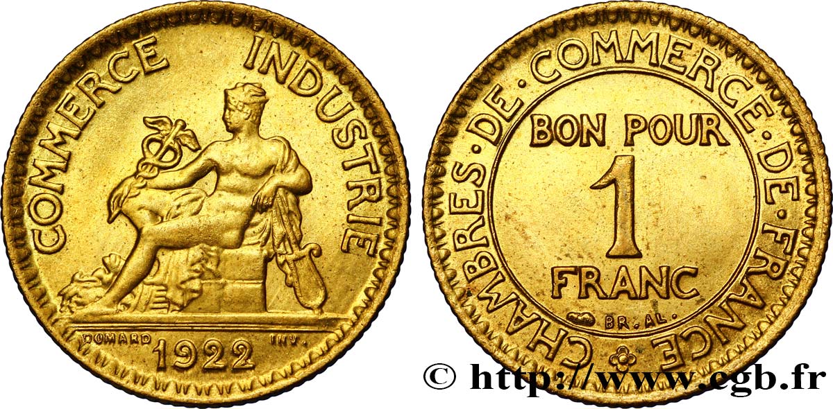 1 franc Chambres de Commerce 1922 Paris F.218/4 SC63 