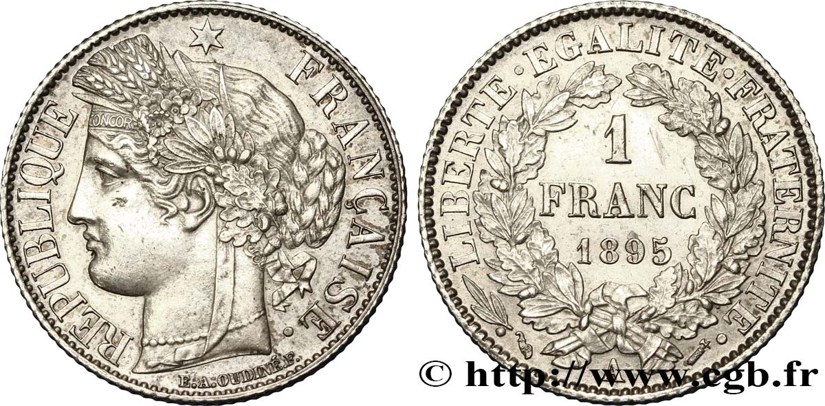 1 franc Cérès, IIIe République 1895 Paris F.216/13 EBC60 