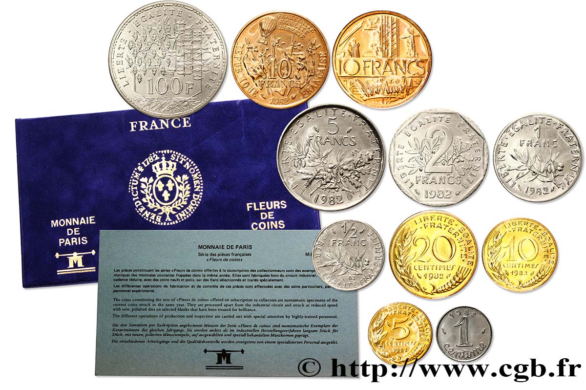 Boîte Fleur de Coins 1982 Paris F.5000/39 MS70 