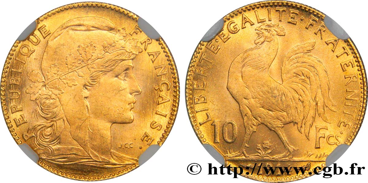 10 francs or Coq 1914 Paris F.509/14 fST64 