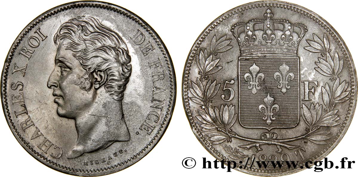 5 francs Charles X, 2e type 1829 Nantes F.311/38 BB53 
