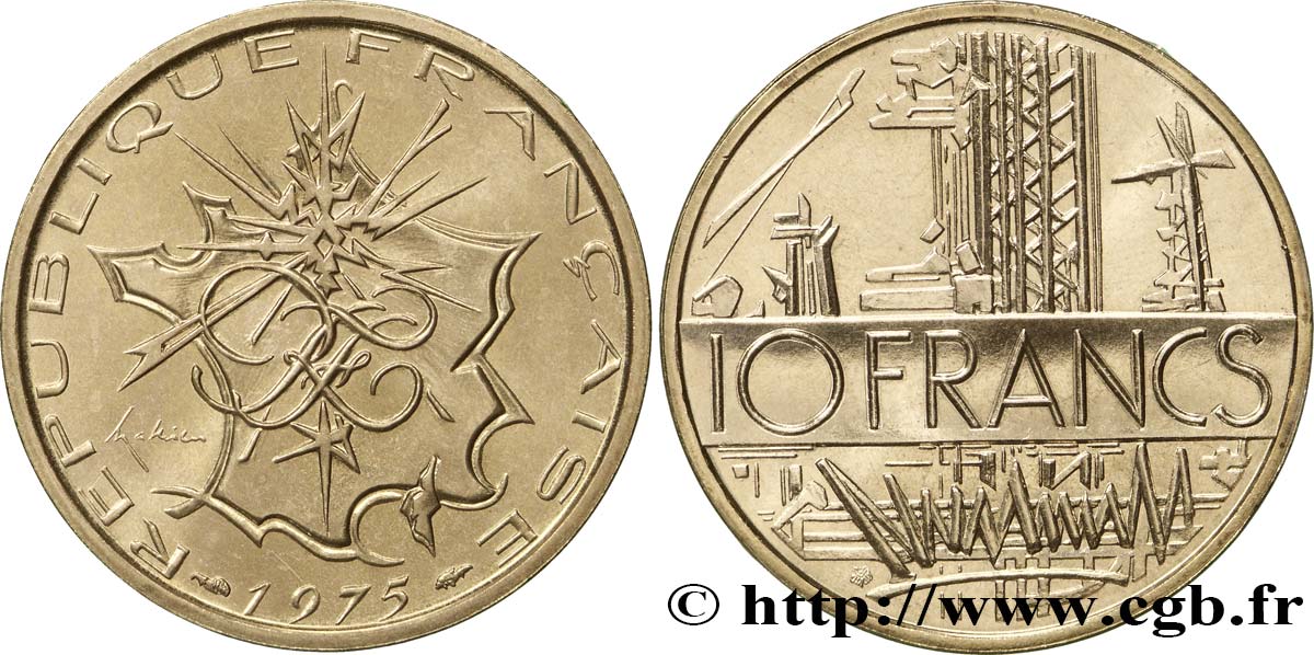 10 francs Mathieu, tranche B 1975 Pessac F.365/3 MS68 