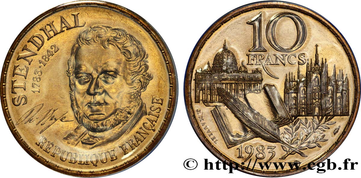 10 francs Stendhal, tranche A 1983  F.368/2 MS70 