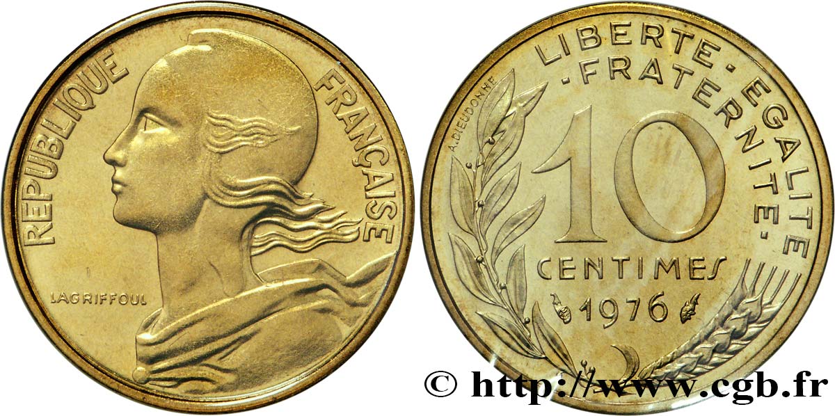 10 centimes Marianne 1976 Pessac F.144/16 MS68 