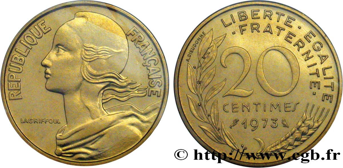 20 centimes Marianne 1973 Pessac F.156/13 FDC68 