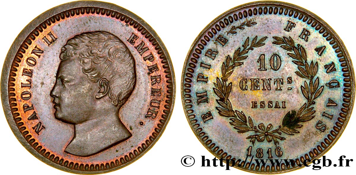 Essai de 10 centimes en bronze 1816   VG.2412  VZ58 