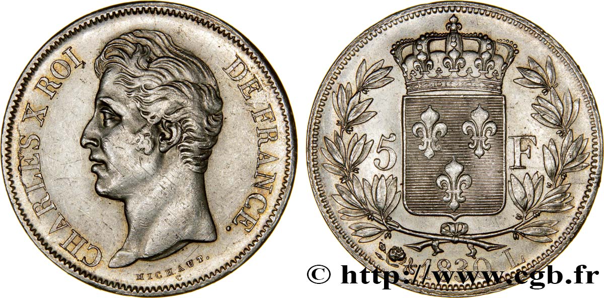 5 francs Charles X, 2e type 1830 Bayonne F.311/47 SS52 