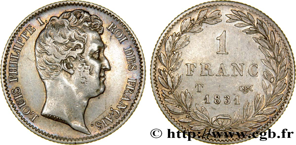 1 franc Louis-Philippe, tête nue 1831 Nantes F.209/11 MBC45 