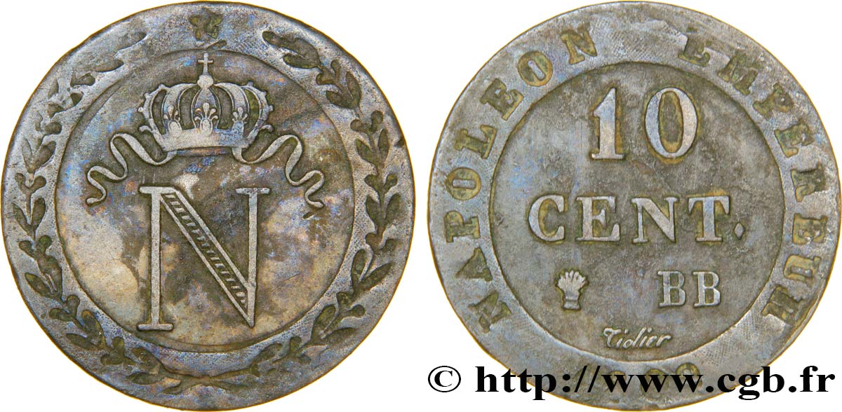 10 cent. à l N couronnée 1809 Strasbourg F.130/12 XF48 