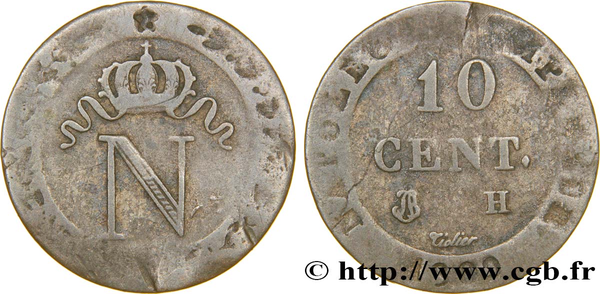 10 cent. à l N couronnée 1809 La Rochelle F.130/13 BC25 
