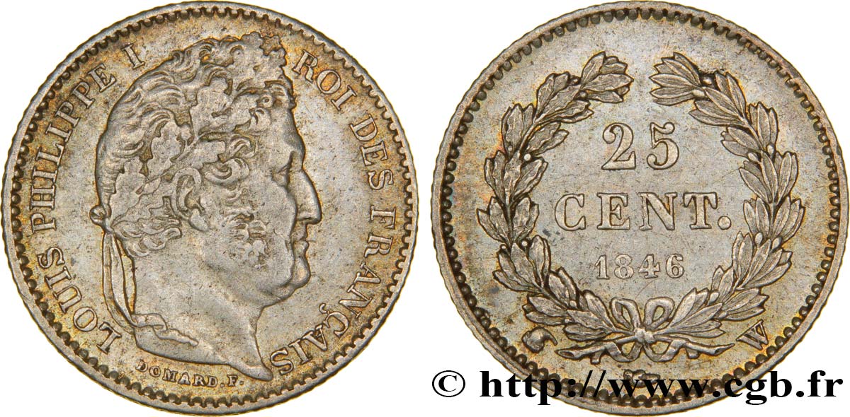 25 centimes Louis-Philippe 1846 Lille F.167/8 XF45 