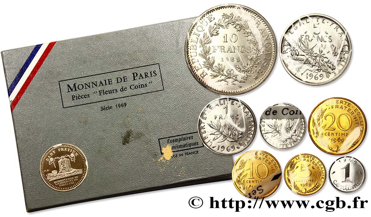 Boîte Fleur de Coins 1969 Paris F.5000 10 MS70 