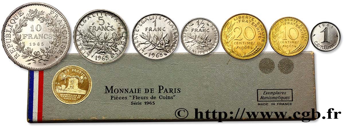 Boîte Fleur de Coins 1965  F.5000 3 FDC 