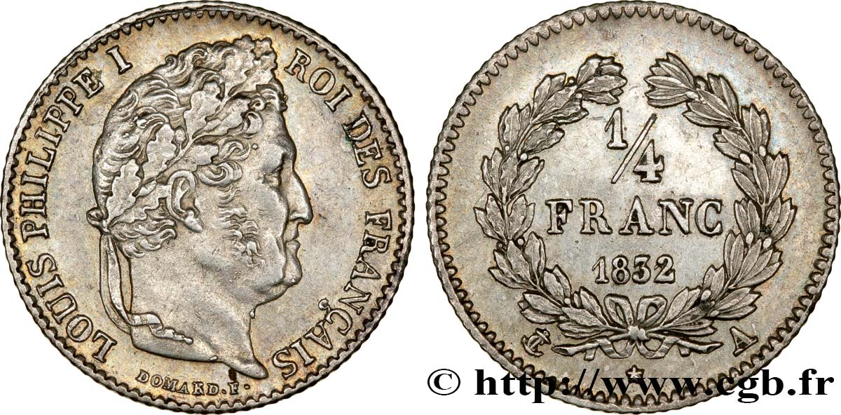 1/4 franc Louis-Philippe 1832 Paris F.166/12 BB52 