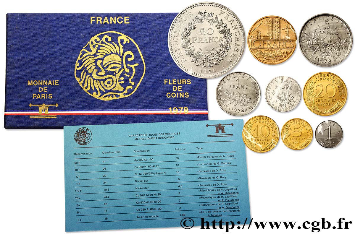 Boîte Fleur de Coins, avec la 1 Centime Rebord 1978  F.5000/27 FDC 