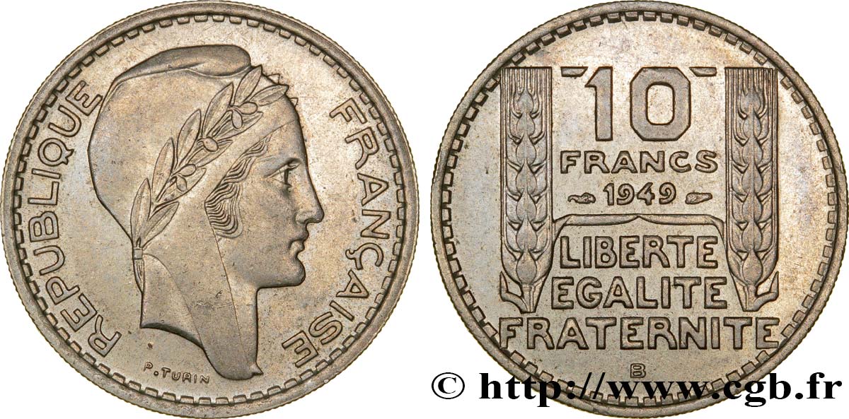 10 francs Turin, petite tête 1949 Beaumont-Le-Roger F.362/7 EBC58 