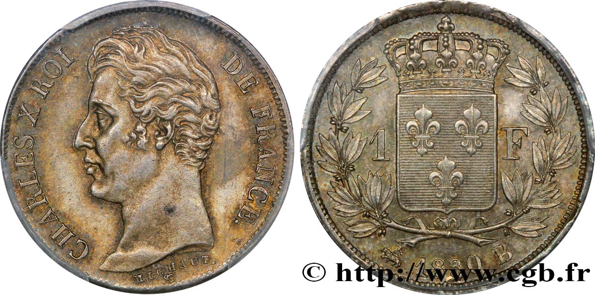 1 franc Charles X 1830 Rouen F.207A/27 fST63 