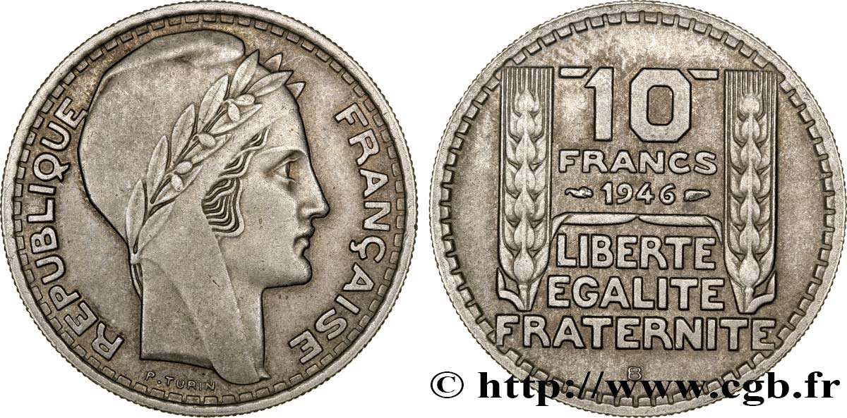 10 francs Turin, grosse tête, rameaux longs 1946 Beaumont-Le-Roger F.361/4 MBC45 