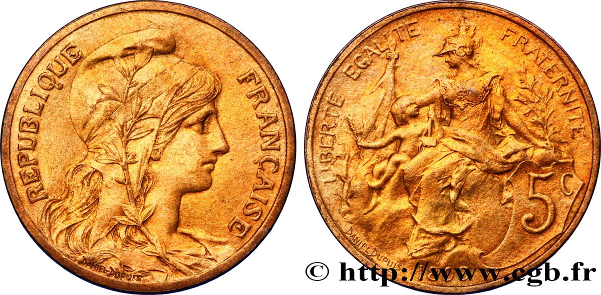 5 centimes Daniel-Dupuis 1899  F.119/7 VZ60 