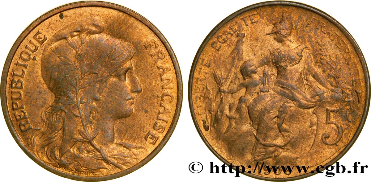 5 centimes Daniel-Dupuis 1908  F.119/19 SUP58 