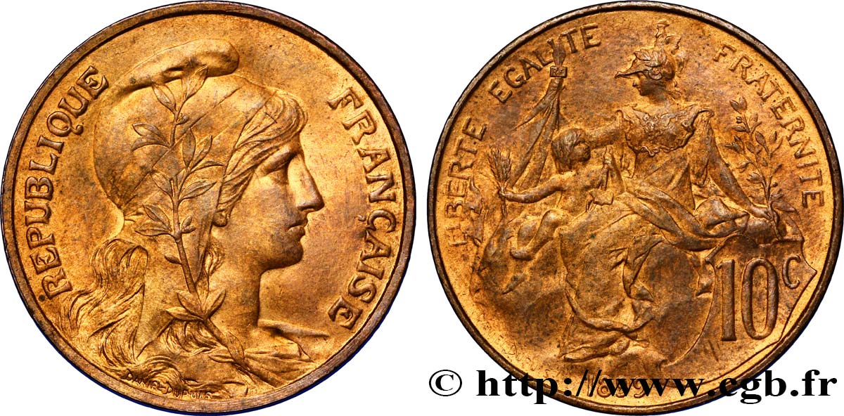 10 centimes Daniel-Dupuis 1899  F.136/7 AU58 