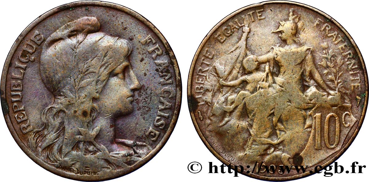 10 centimes Daniel-Dupuis 1905  F.136/14 VF20 