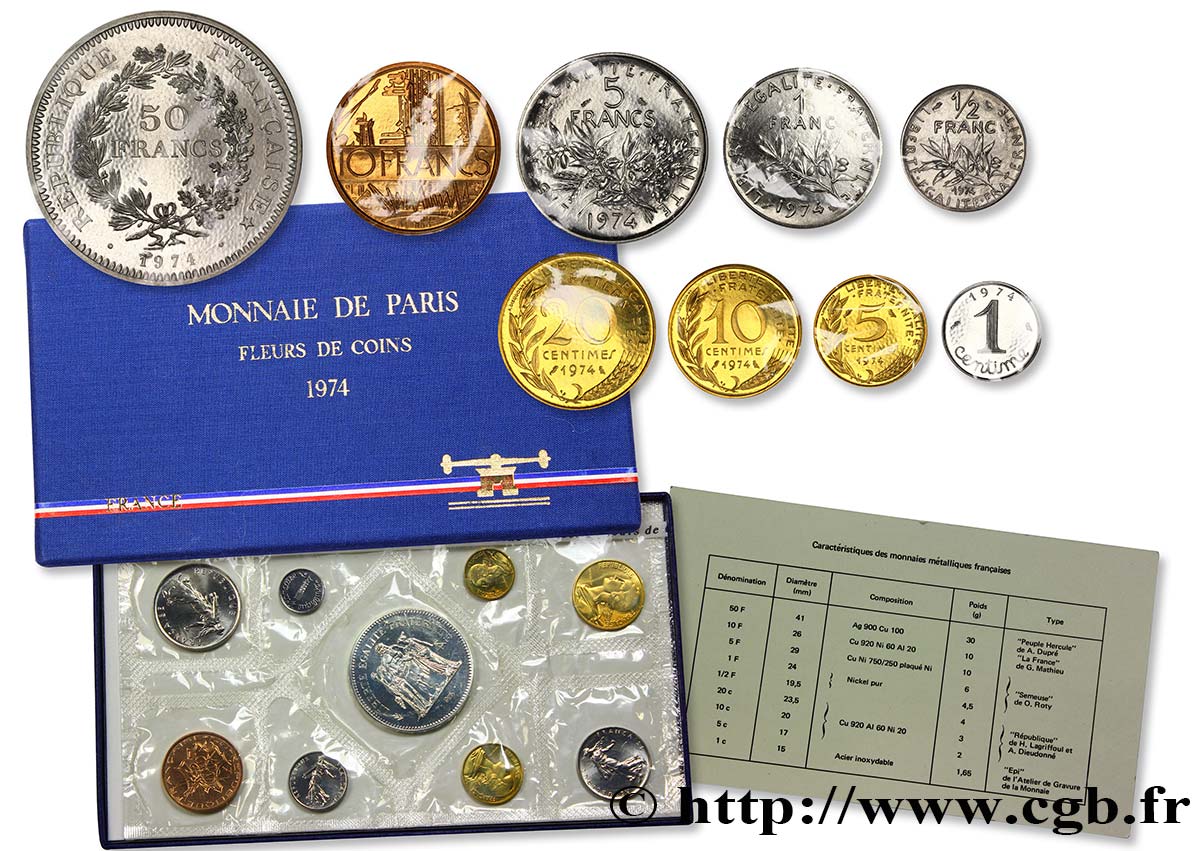Boîte Fleur de Coins 1974 Paris F.5000/16 ST70 