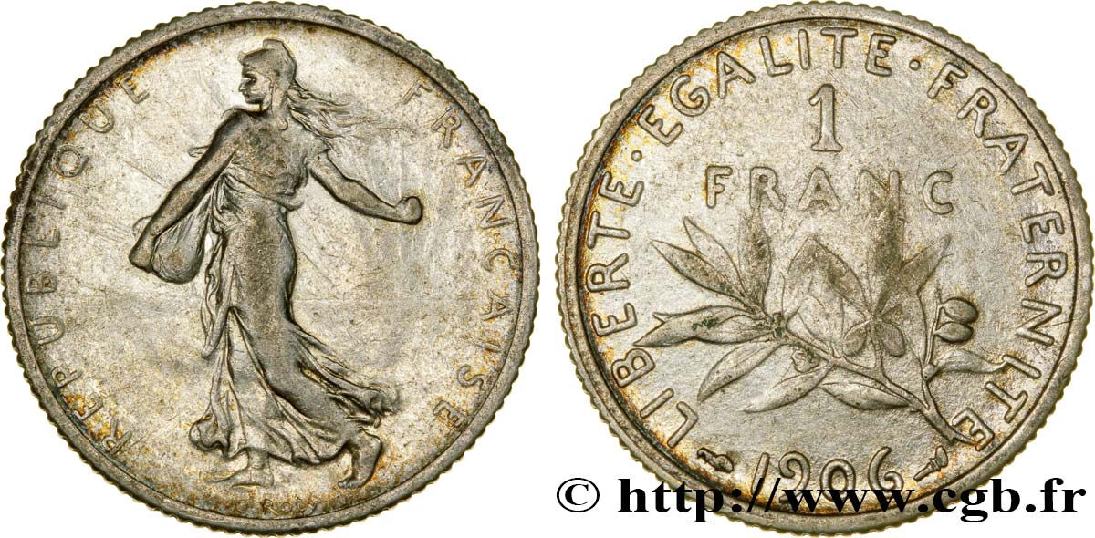 1 franc Semeuse 1906 Paris F.217/11 TB35 