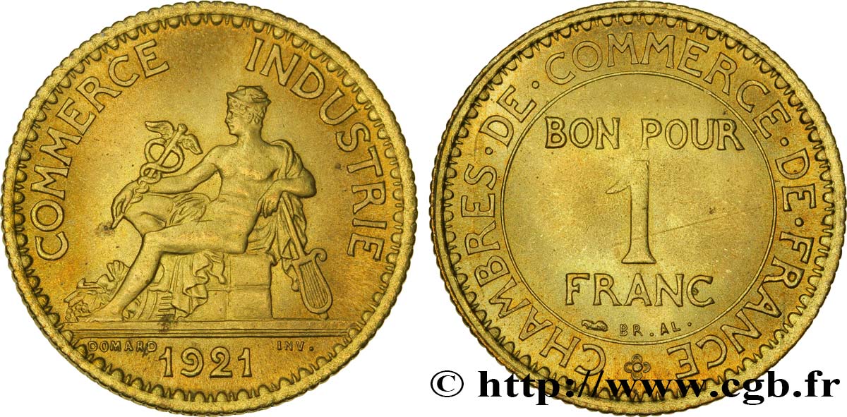 1 franc Chambres de Commerce 1921 Paris F.218/3 fST63 