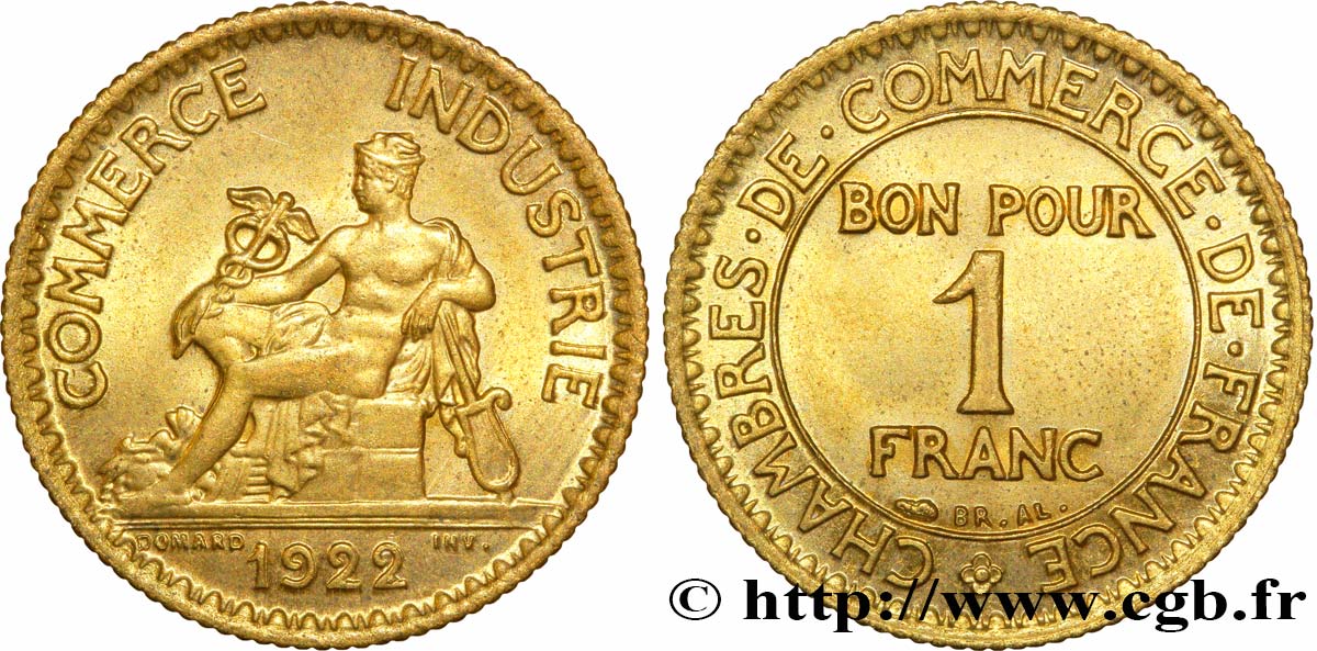 1 franc Chambres de Commerce 1922 Paris F.218/4 fST63 