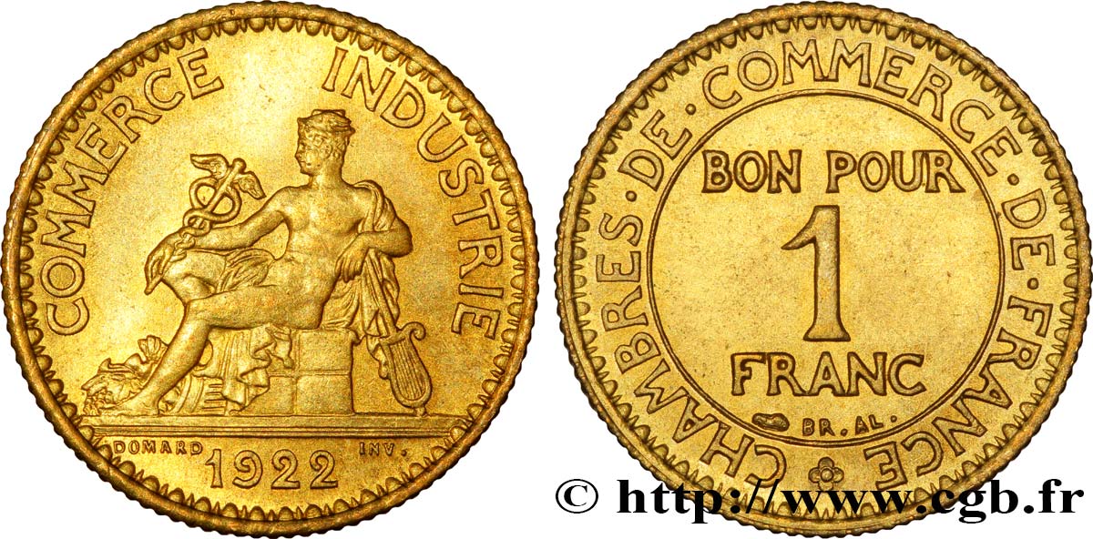 1 franc Chambres de Commerce 1922 Paris F.218/4 fST63 