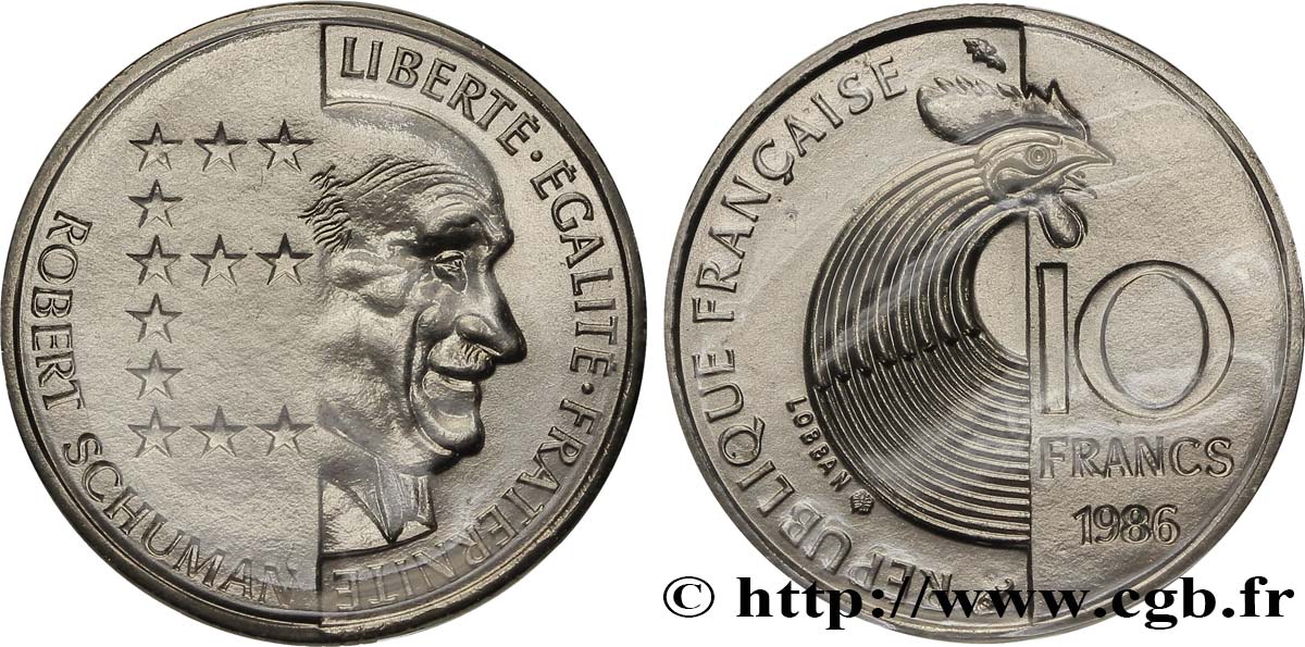 10 francs Robert Schuman 1986  F.374/2 FDC70 