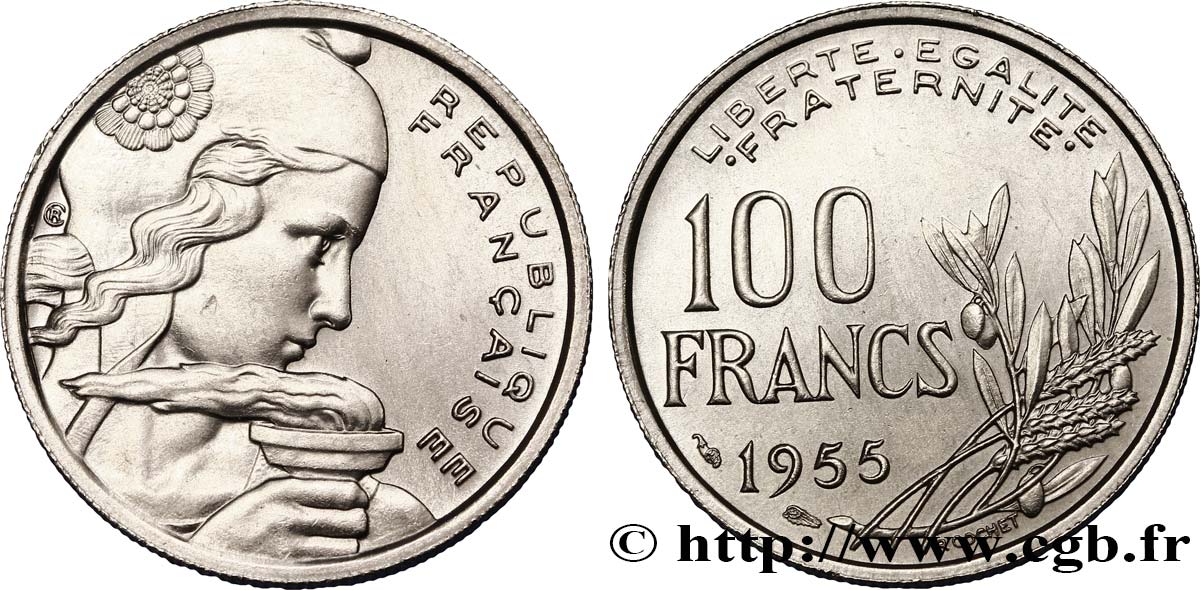 100 francs Cochet 1955  F.450/4 MS63 