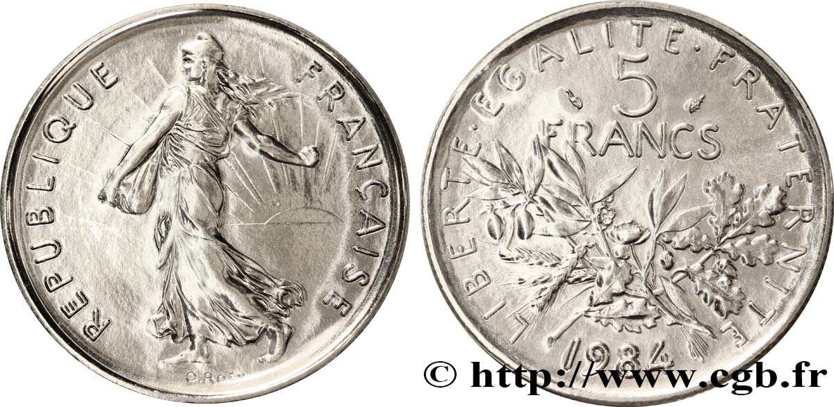 5 francs Semeuse, nickel 1984 Pessac F.341/16 ST70 