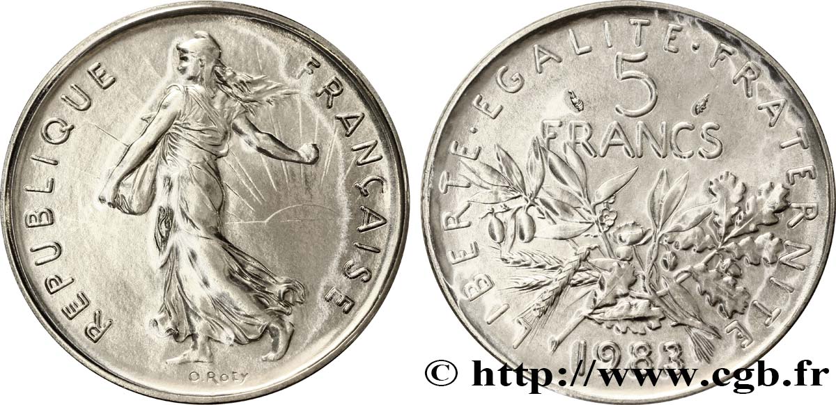 5 francs Semeuse, nickel 1983 Pessac F.341/15 FDC70 